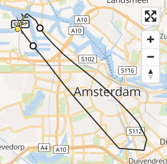 Vlucht Traumahelikopter PH-TTR van Amsterdam Heliport naar Amsterdam Heliport op donderdag 25 april 2024 10:36