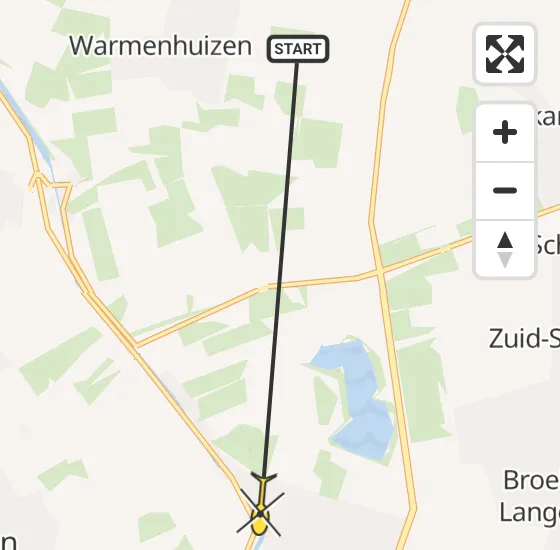 Vlucht Ambulancehelikopter PH-OOP van Warmenhuizen naar Koedijk op donderdag 25 april 2024 17:41