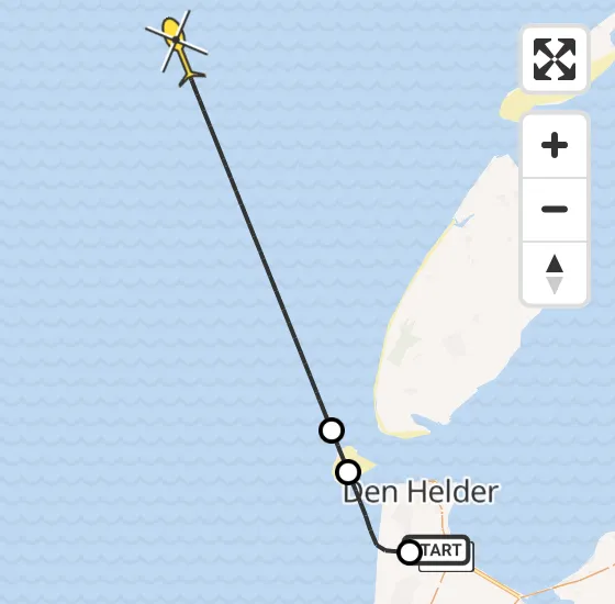 Vlucht Kustwachthelikopter PH-BSR van Vliegveld De Kooy naar  op zaterdag 27 april 2024 11:35