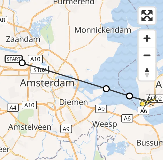 Vlucht Traumahelikopter PH-TTR van Amsterdam Heliport naar Almere op zaterdag 27 april 2024 13:01